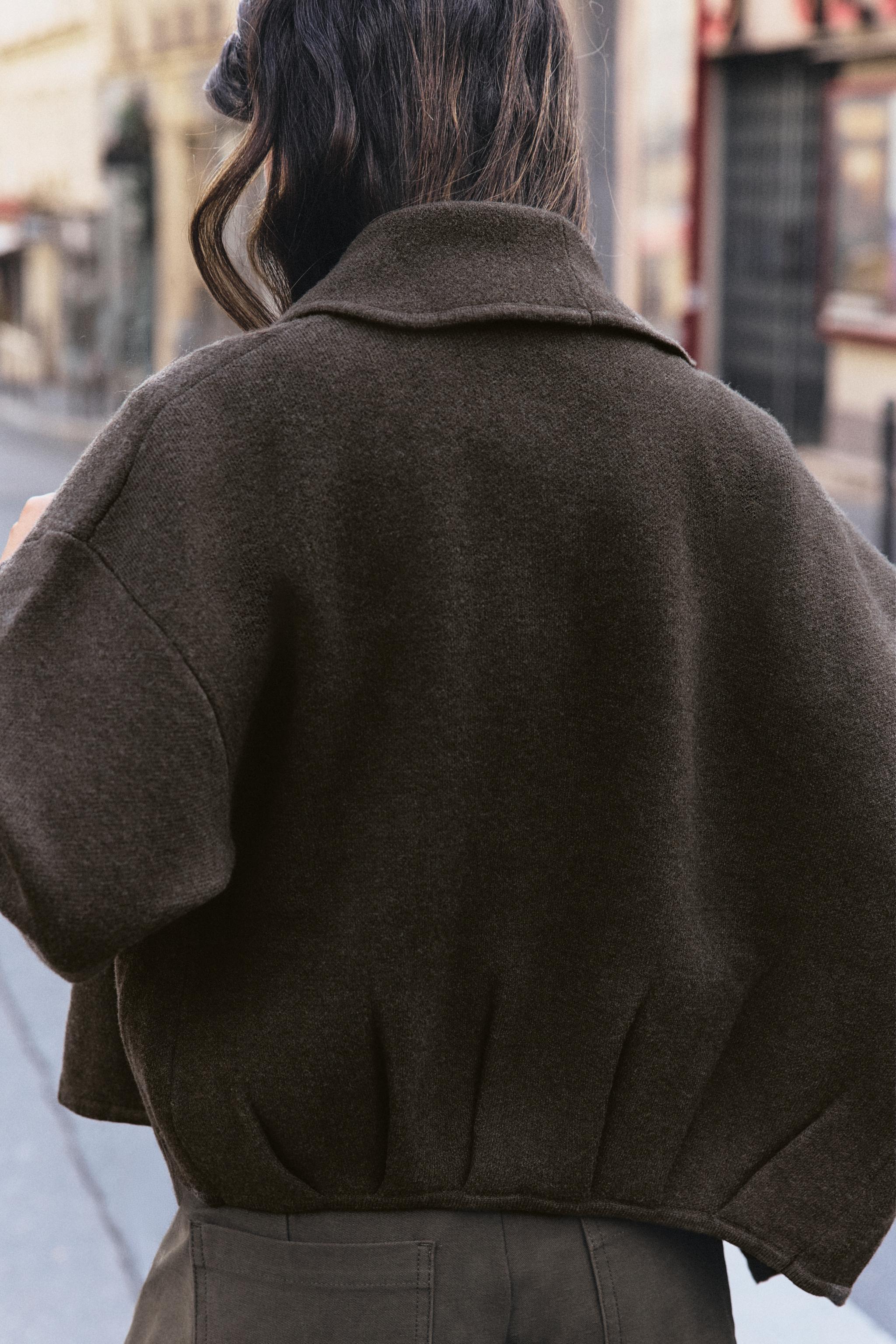 OPEN-FRONT KNIT JACKET